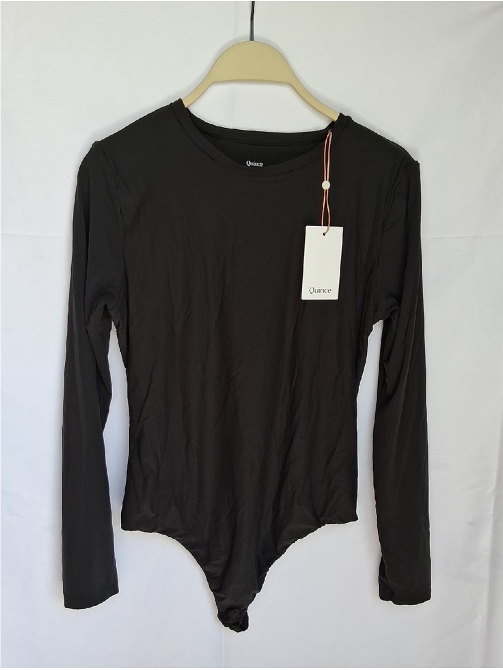 Quince Women's Long-Sleeve Black Bodysuit XL Thong
